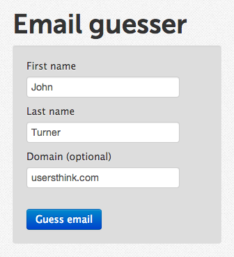 ricerca di una persona con Email Address Guesser