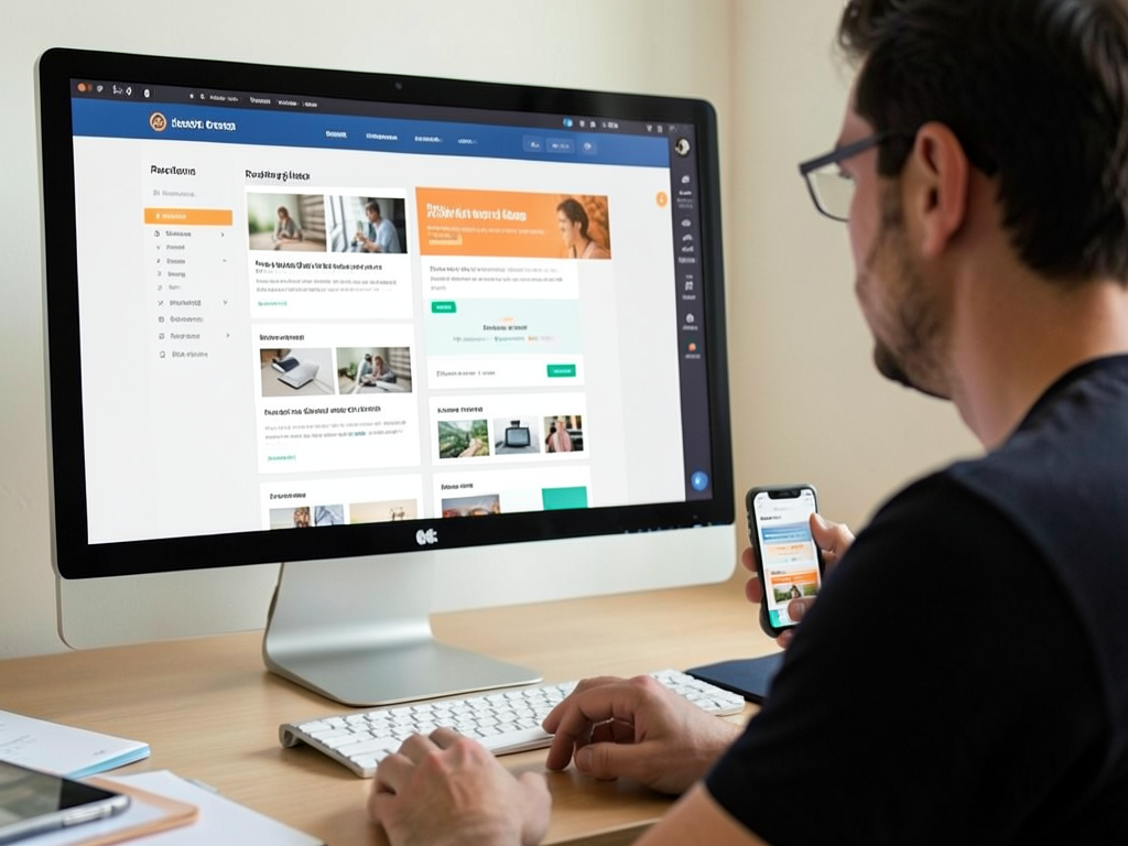 Controllo del sito HTML su desktop e mobile