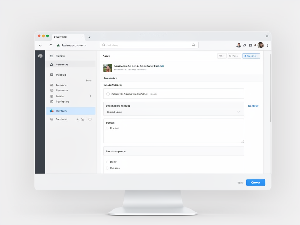 Interfaccia amministrativa di un CMS con menu e contenuti