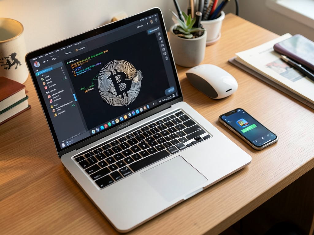 Schermo con calcolo Bitcoin e rubli su wallet