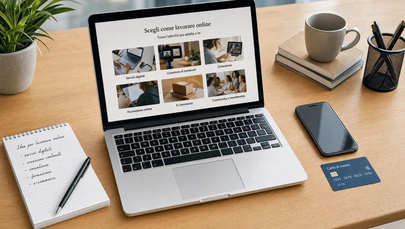 Postazione di lavoro per guadagnare online