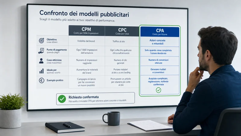 Confronto tra modelli di pagamento pubblicitario