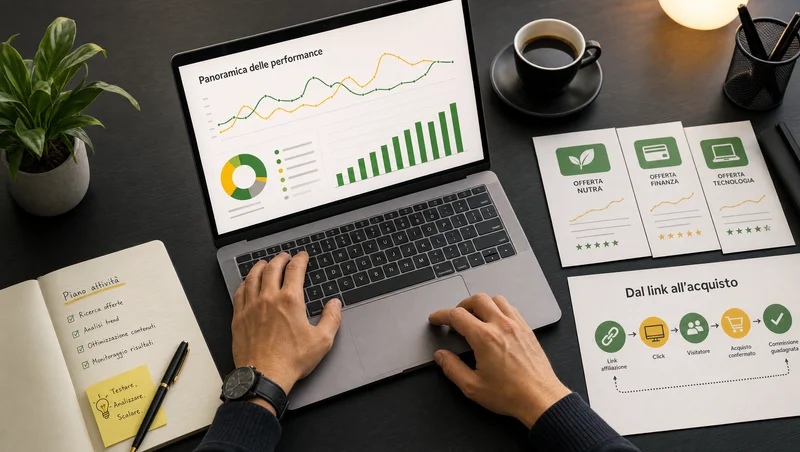 Analisi di un programma di affiliazione su una scrivania