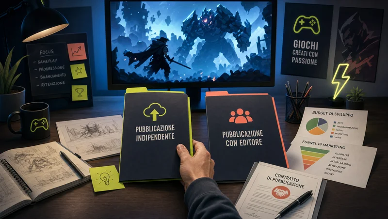 Uno sviluppatore sceglie il modello di pubblicazione per un gioco mobile