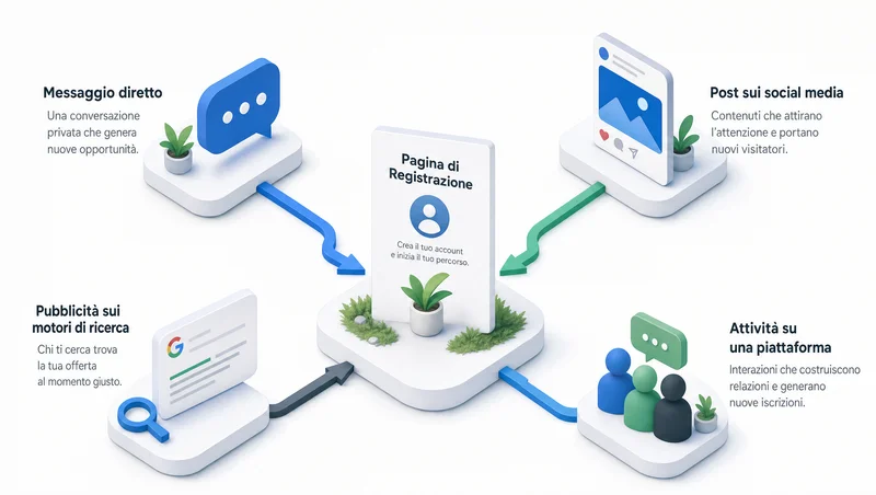 Canali per portare referral alla registrazione