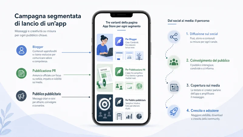 Pagine app segmentate per canali diversi