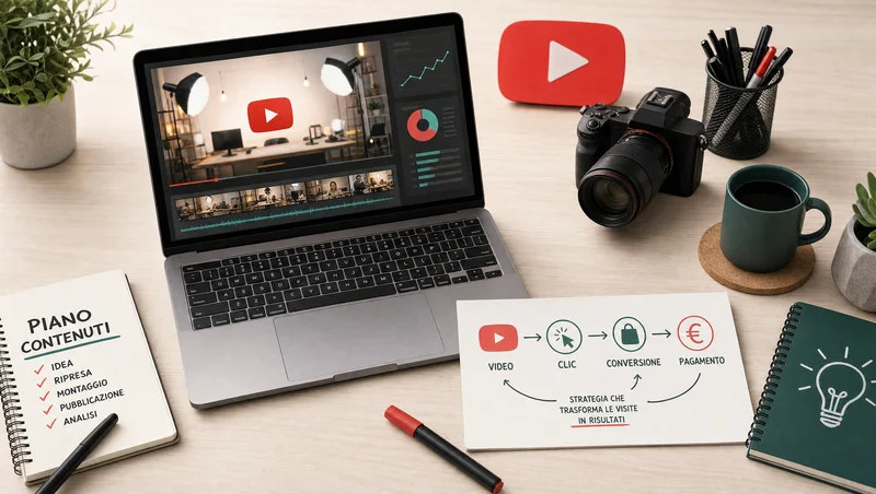 Schema visivo della monetizzazione affiliata YouTube
