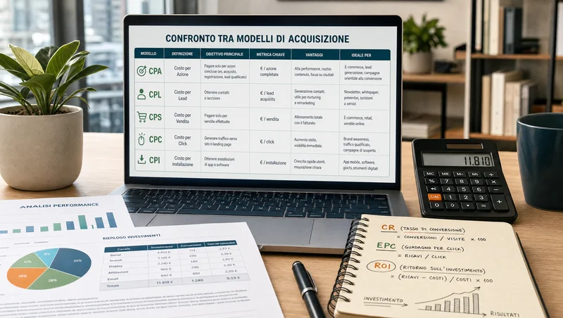 Confronto tra modelli di pagamento affiliate