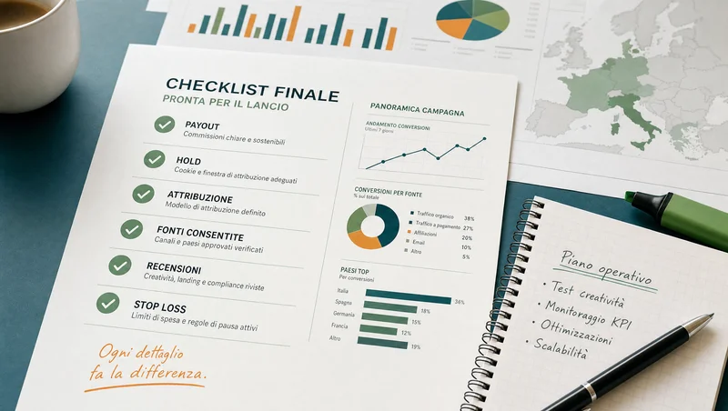 Checklist prima del lancio affiliate