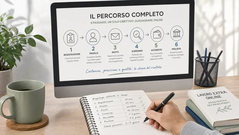 Percorso dal profilo al pagamento nei sondaggi