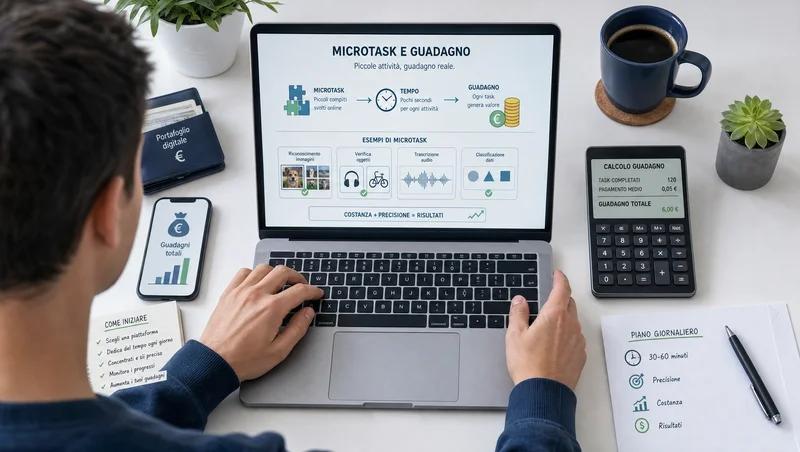 Laptop con captcha e calcolo del guadagno
