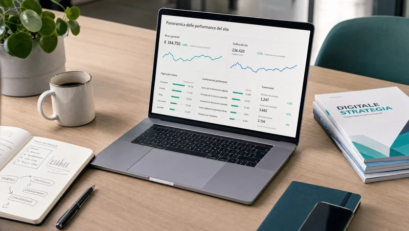 dashboard ricavi e traffico di un sito