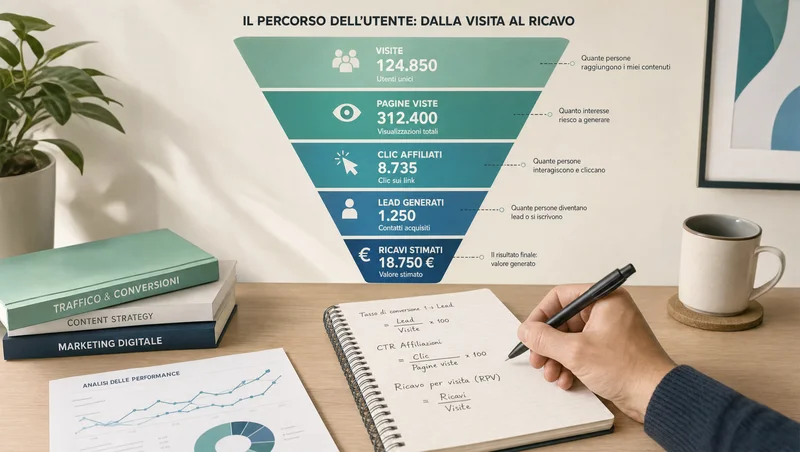 funnel di monetizzazione con formule di ricavo