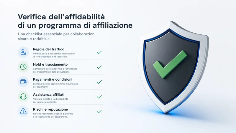 checklist per scegliere un programma di affiliazione affidabile