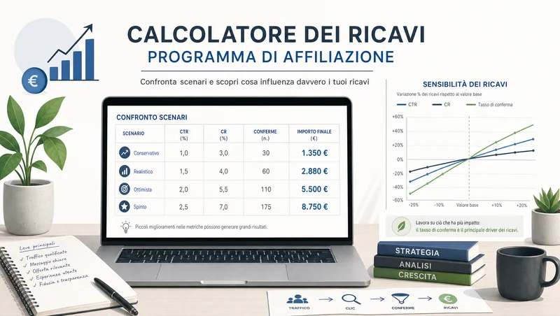 Calcolatore dei ricavi in base a CTR e CR