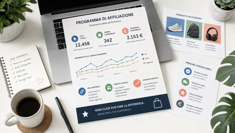 dashboard del programma di affiliazione di un negozio