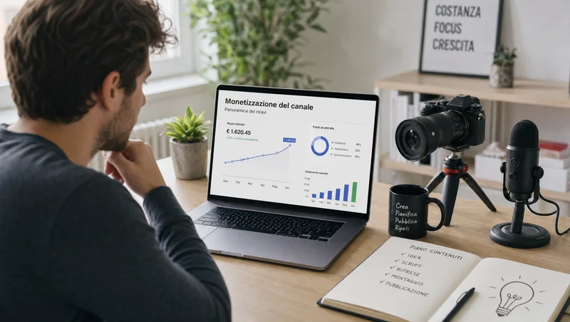 Creator che verifica la monetizzazione del canale YouTube