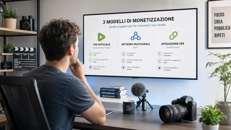 Confronto tra modelli di monetizzazione per un canale YouTube