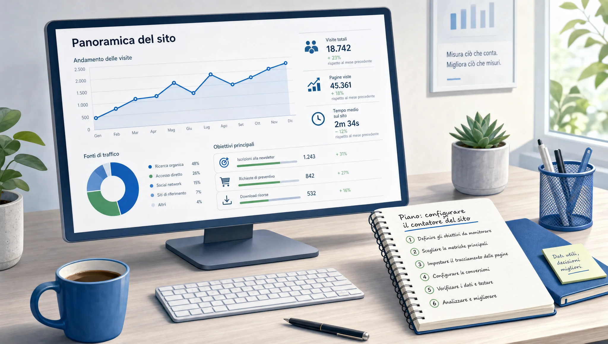 Dashboard di Yandex Metrica per analizzare il sito