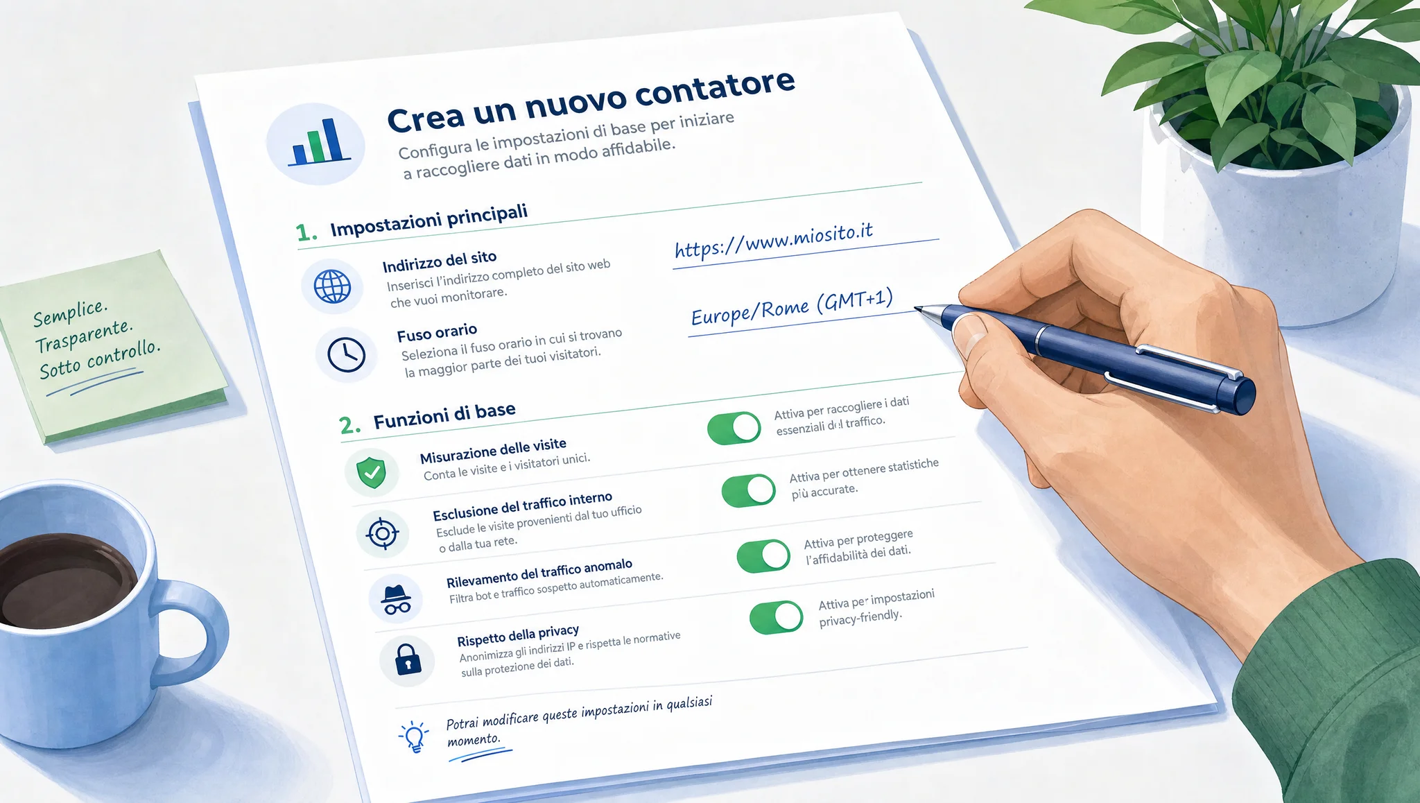 Creazione di un contatore di <a class=
