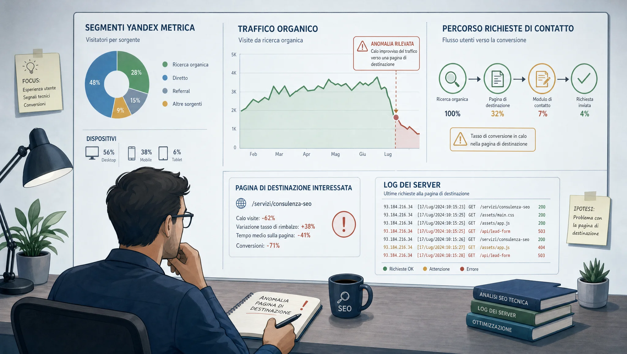 monitoraggio delle metriche comportamentali reali di un sito
