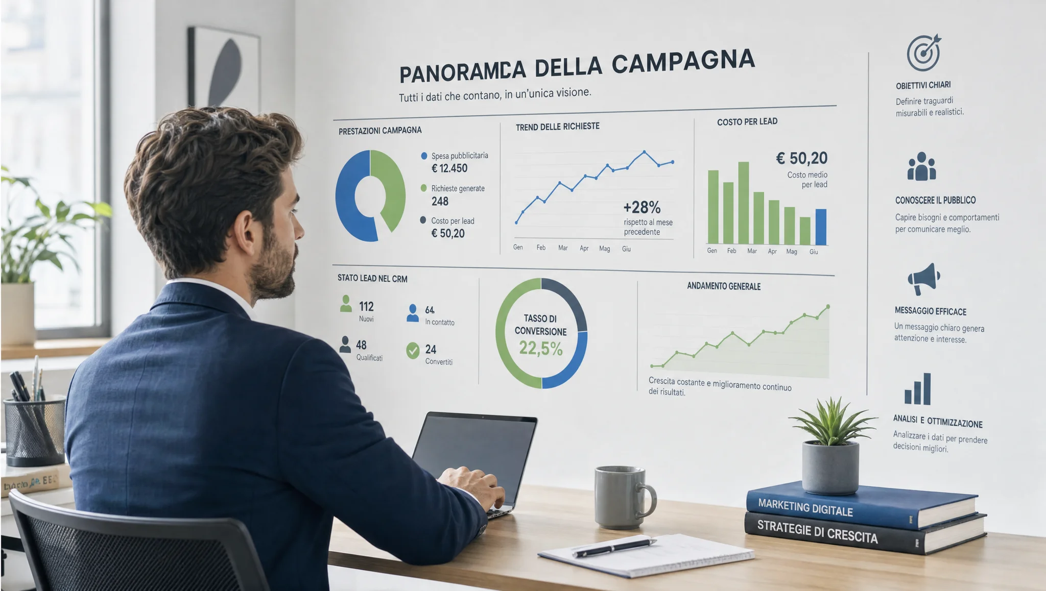 Dashboard del CPL e dei lead pubblicitari