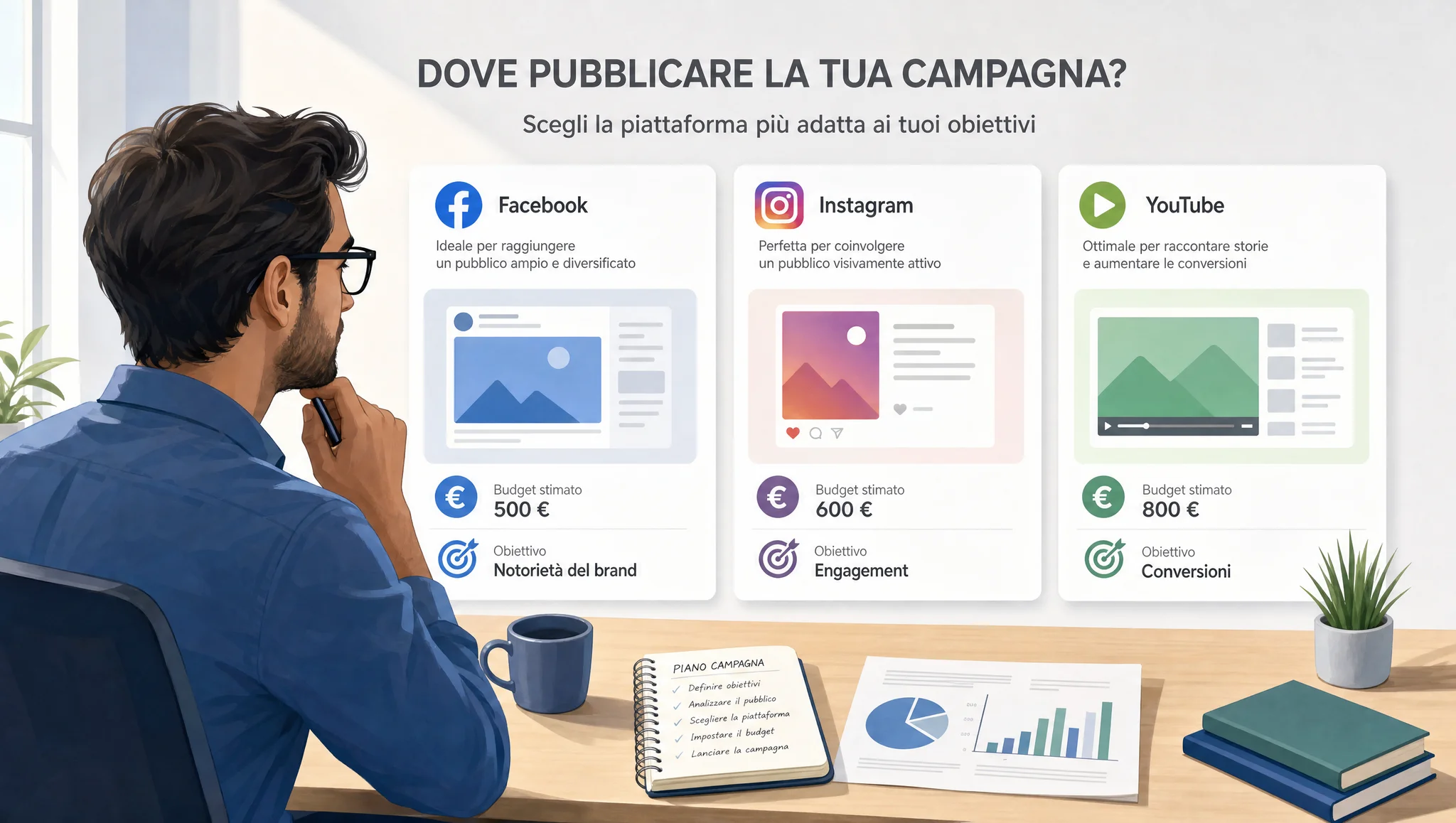 Scelta della piattaforma e del formato della campagna pubblicitaria