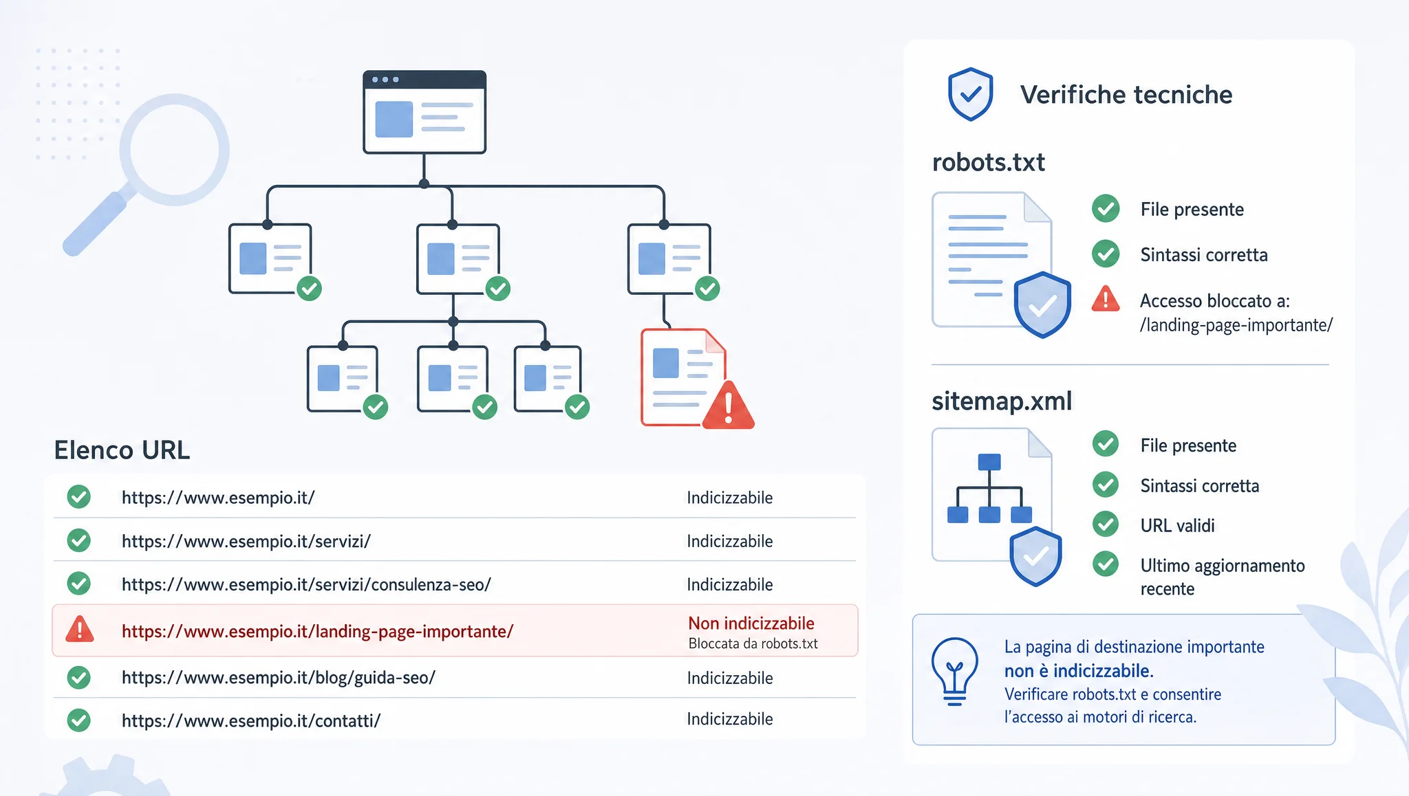 verifica dell’indicizzazione e della mappa del sito