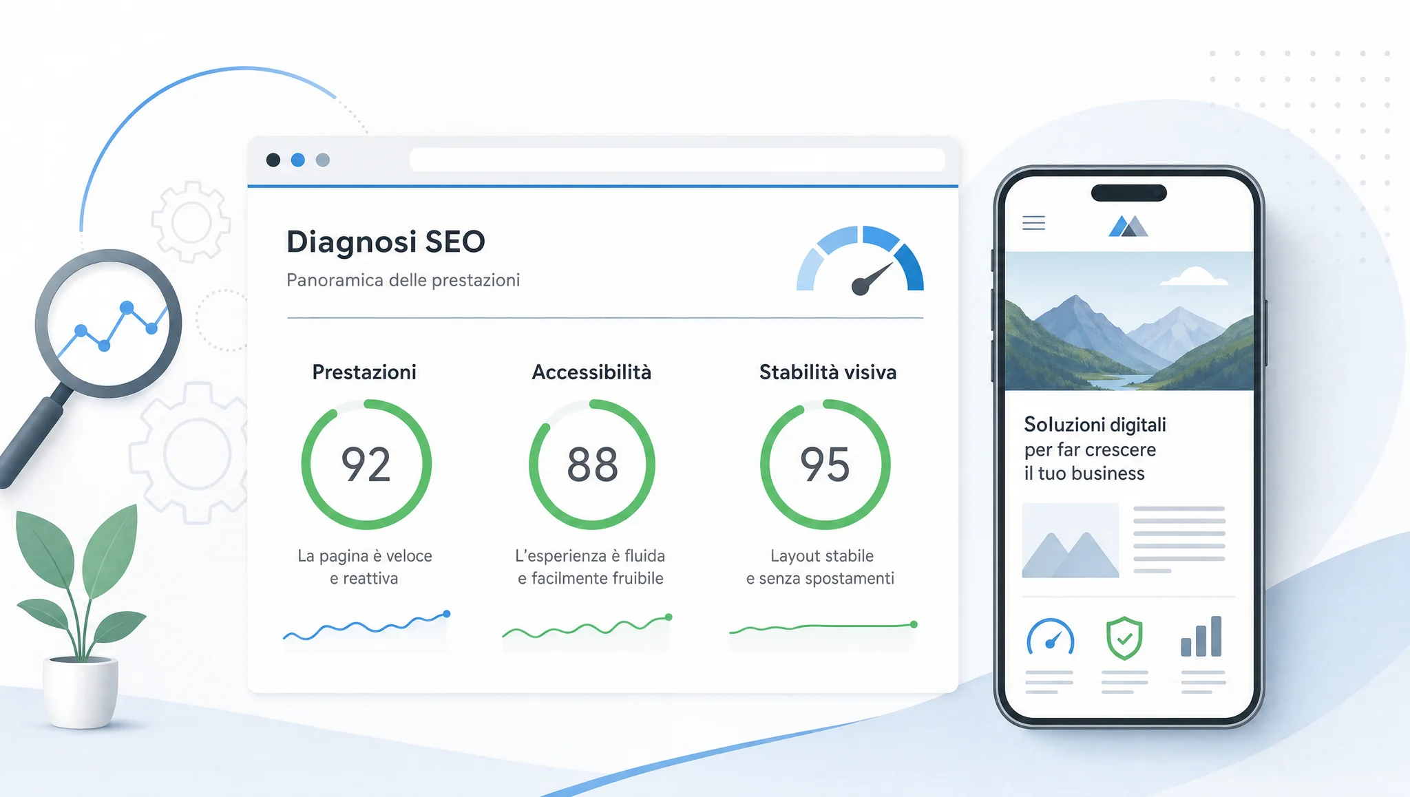 analisi della velocità e della versione mobile