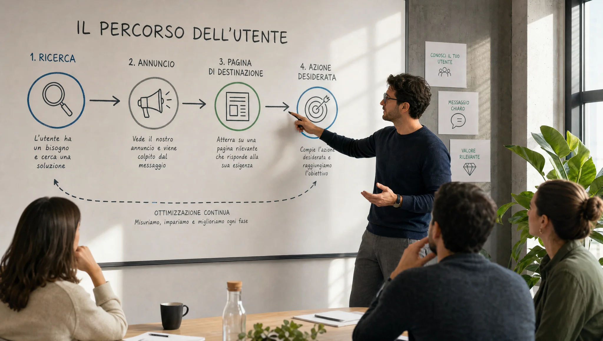 Il percorso dalla ricerca alla richiesta di contatto
