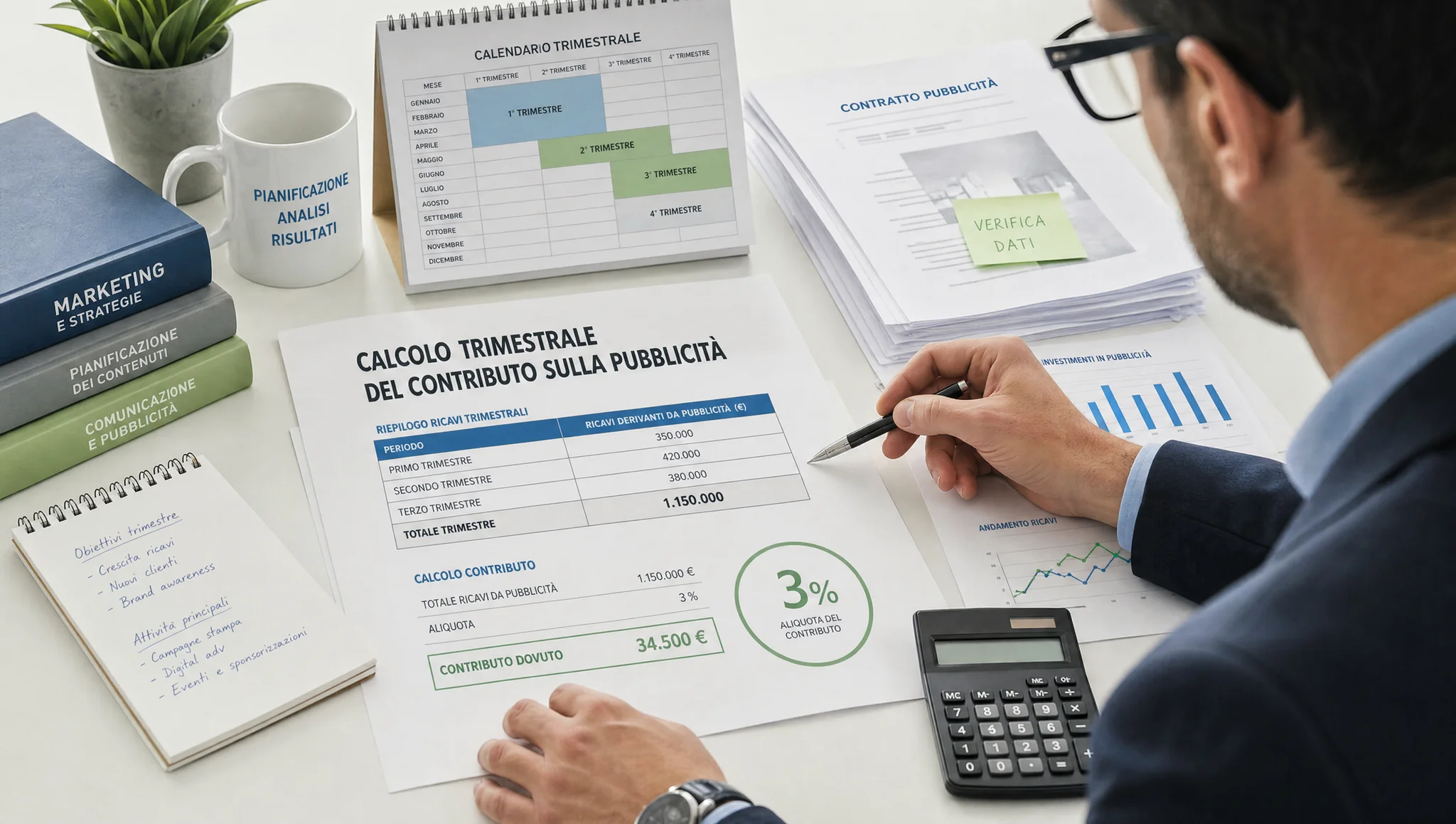 Calcolo trimestrale del contributo sulla pubblicità