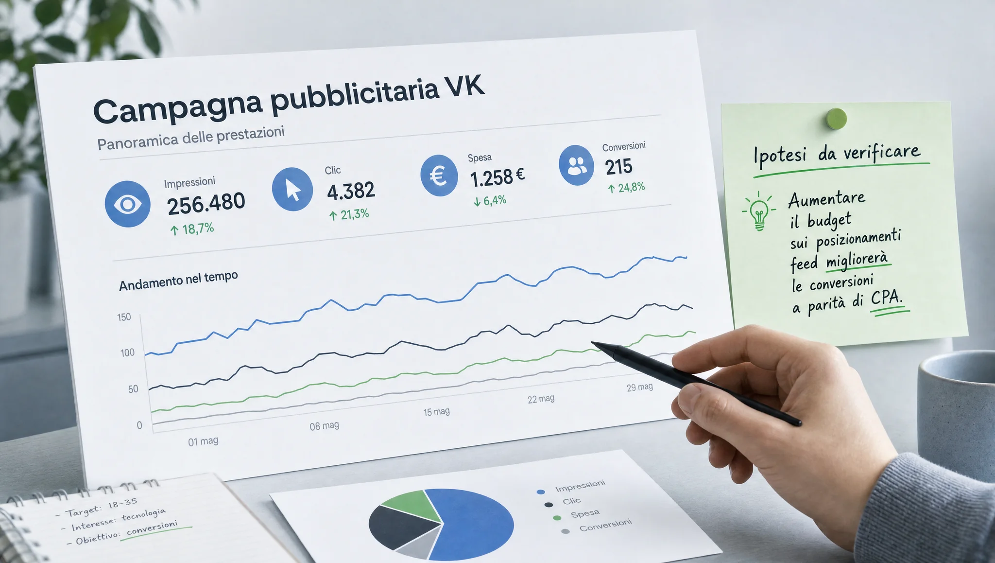 Statistiche di una campagna VK per verificare un'ipotesi