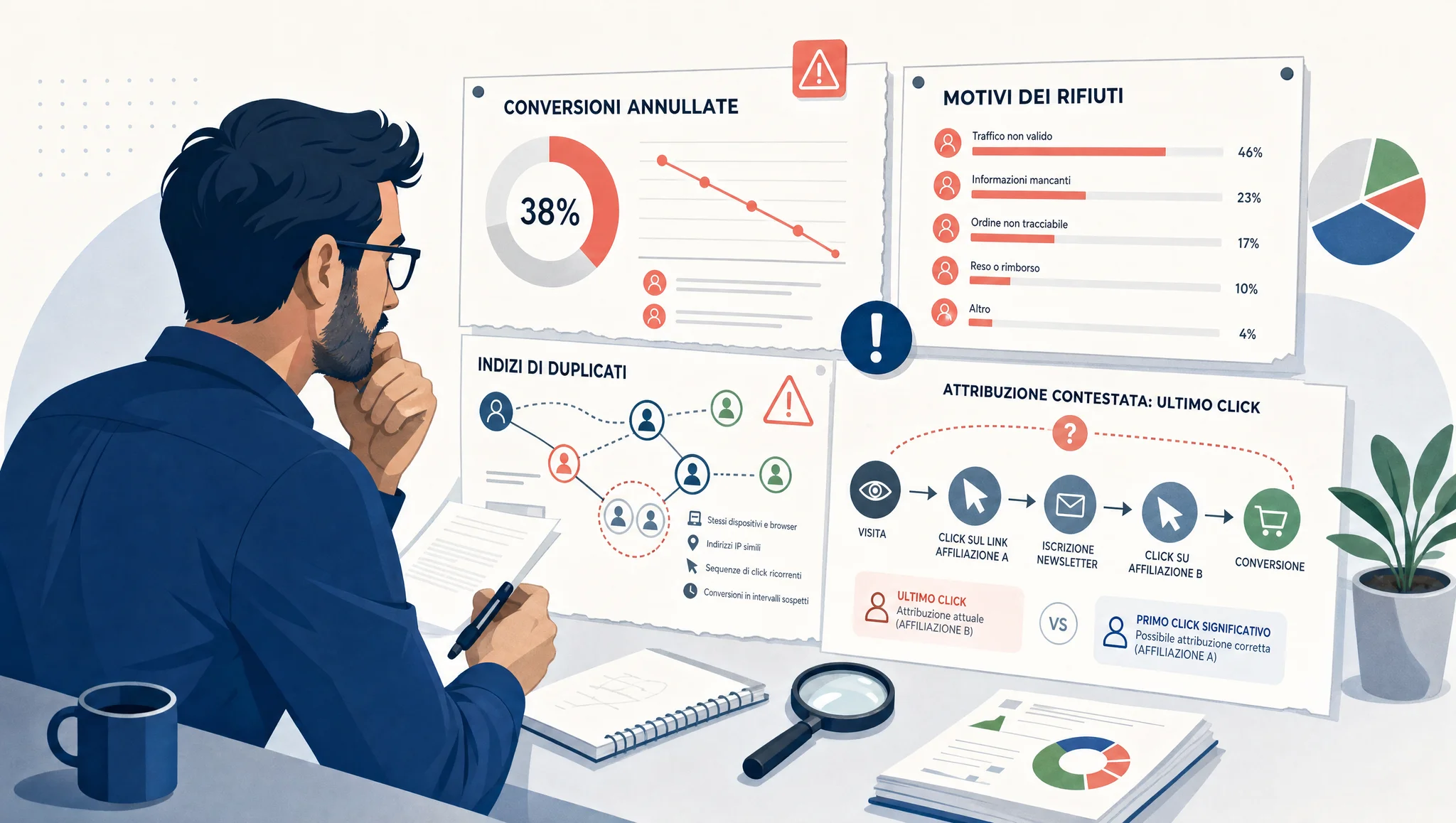 verifica di frodi e annullamenti nel canale di affiliazione