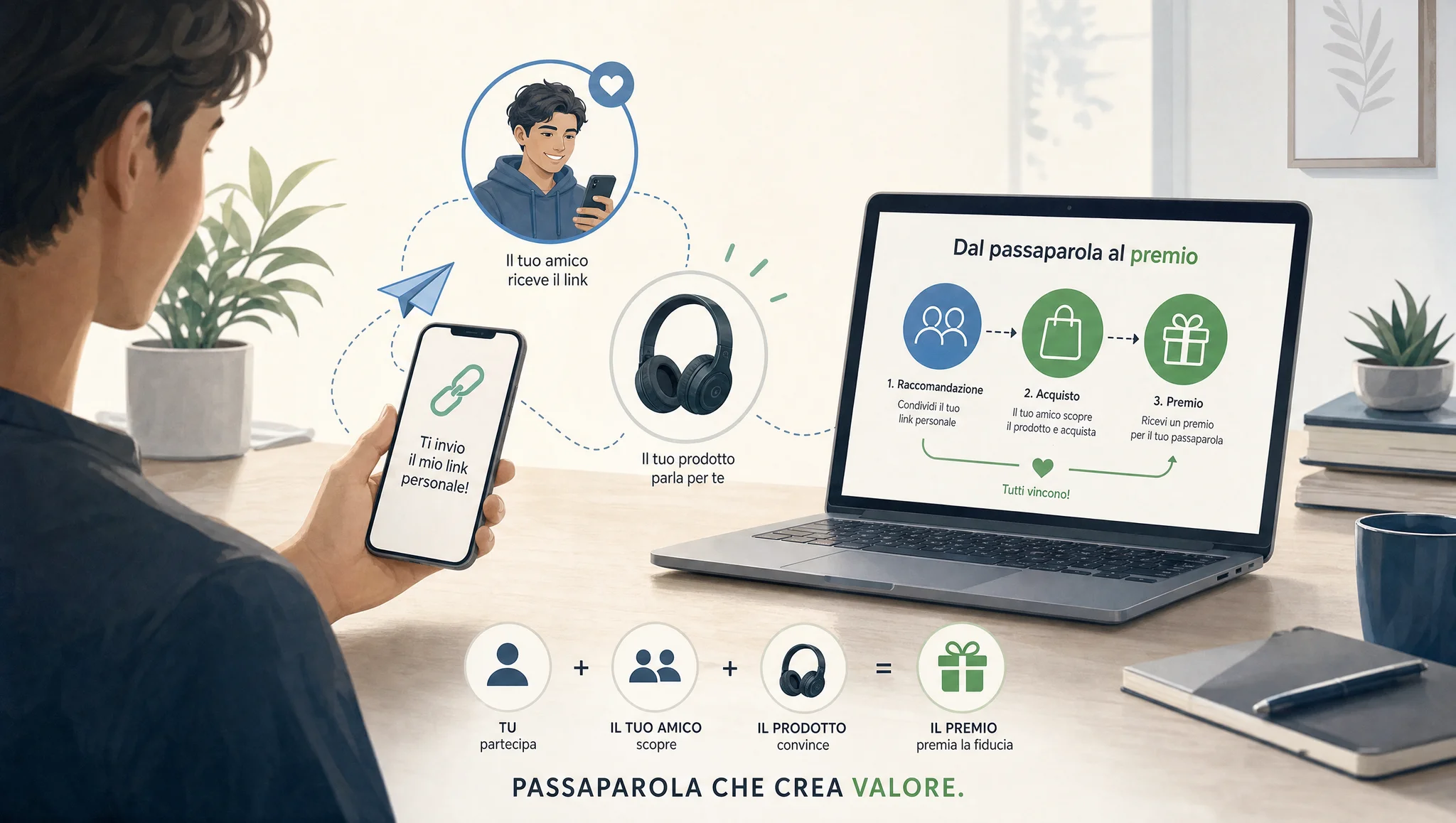 Come funziona una raccomandazione tramite link di referral