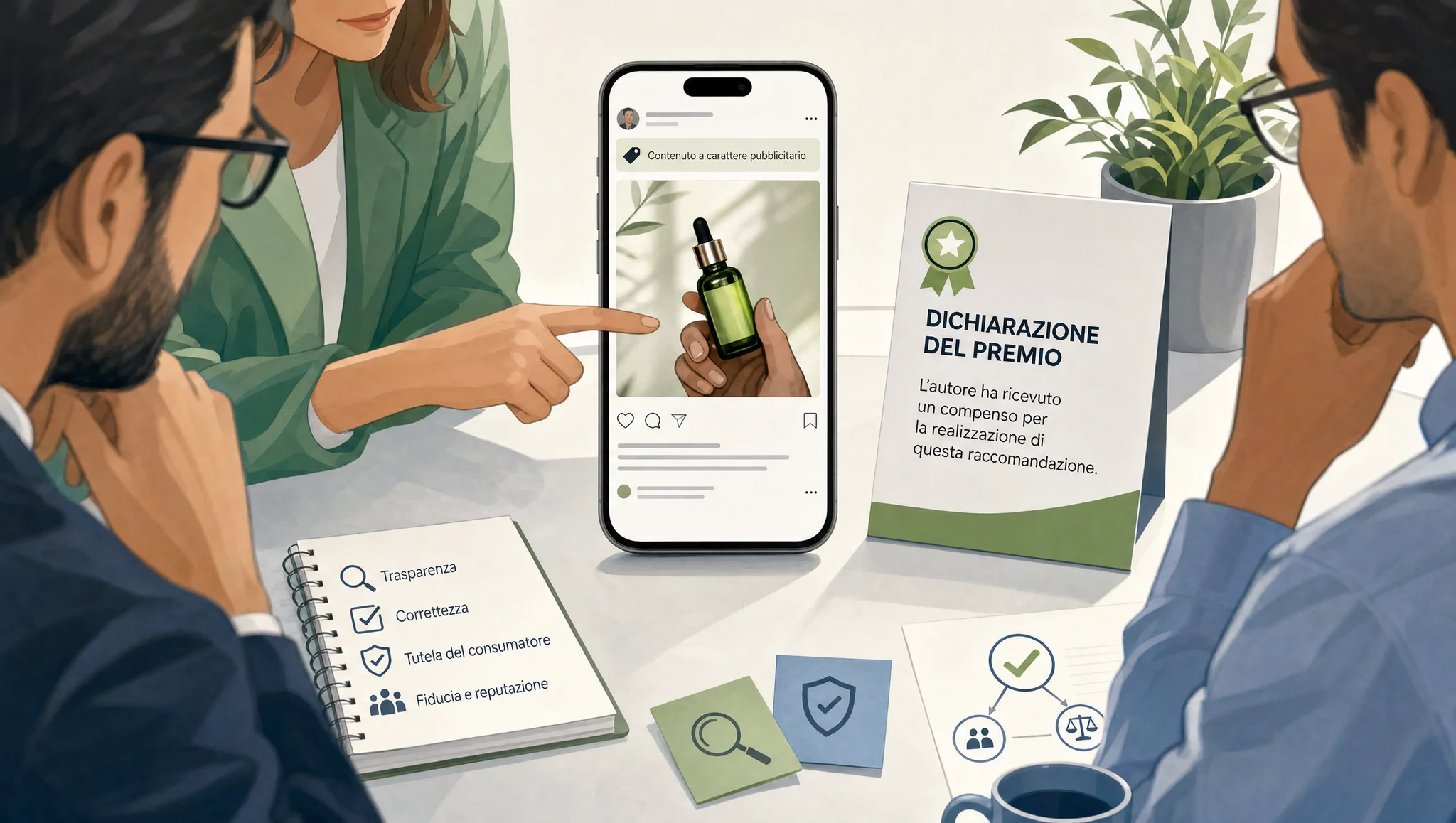 Dichiarazione del premio in una raccomandazione