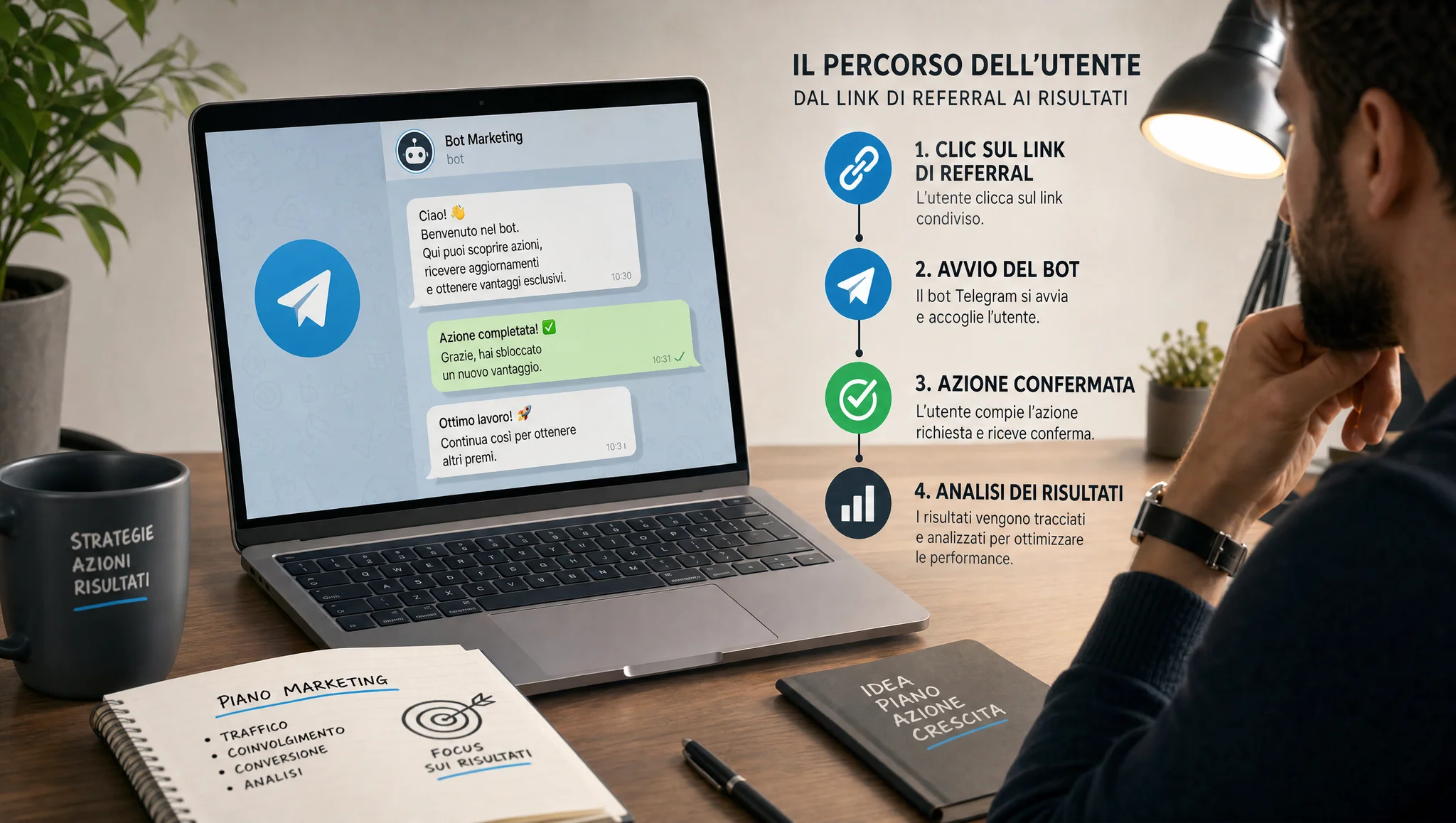 Acquisto di utenti tramite referral per un bot Telegram