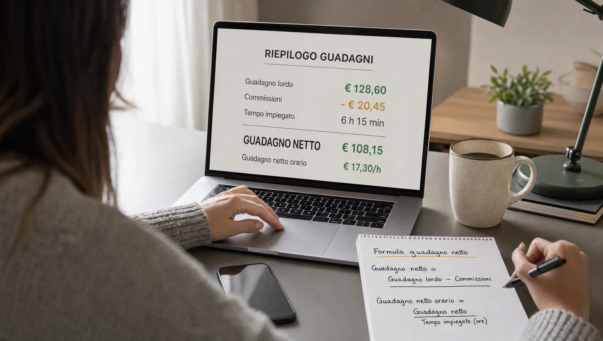 Calcolo del guadagno netto dai piccoli incarichi