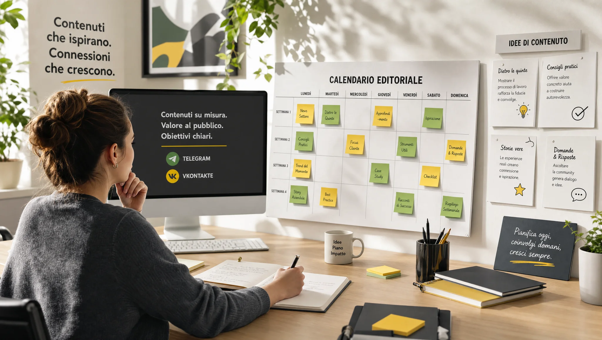 piano editoriale per i social media e il social media marketing