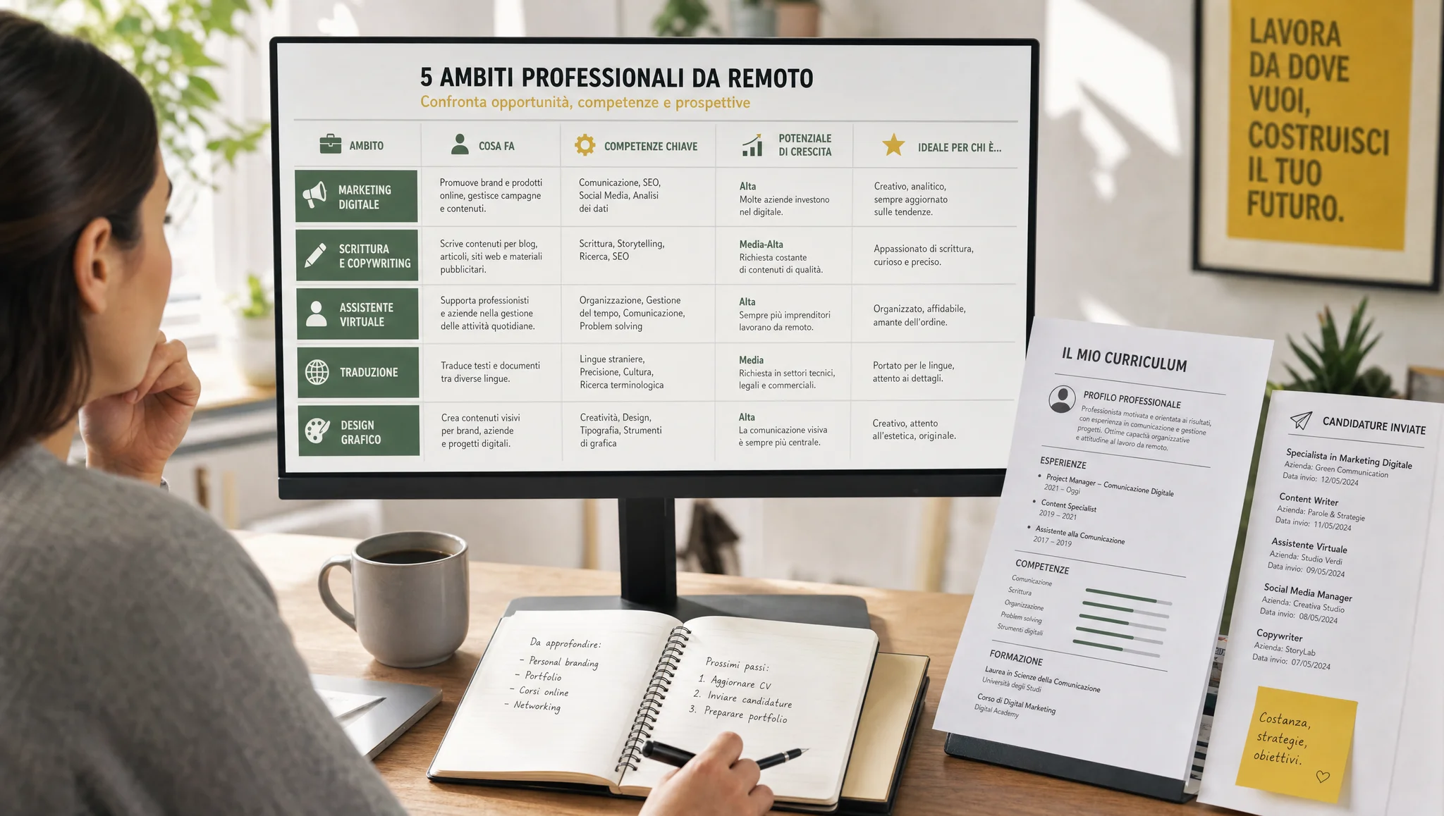 confronto tra professioni da svolgere da remoto